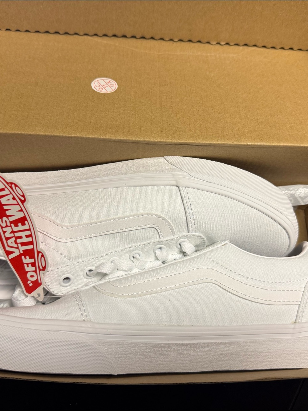 Vans White Canvas Old Skool Low Top Sneakers
